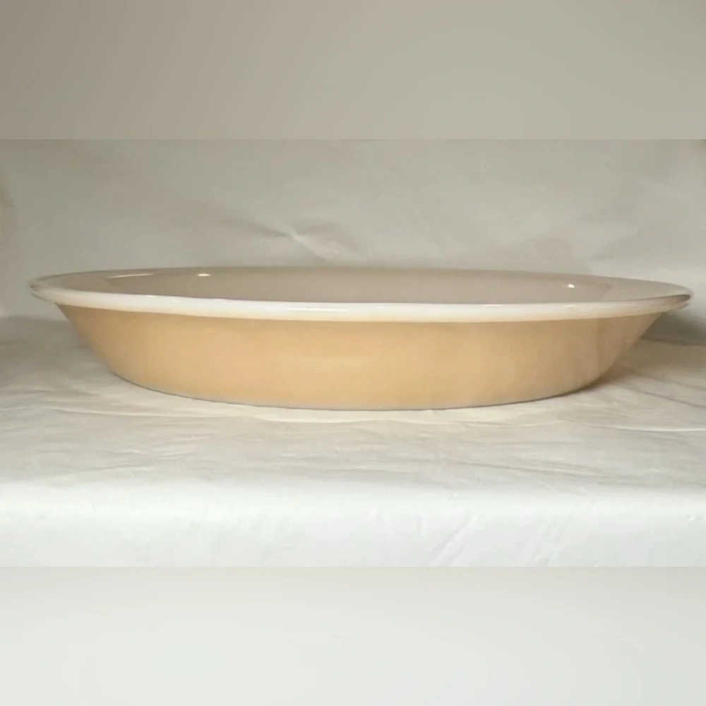 Vintage Peach Luster Ware Anchor Hocking Fire King Pie Pan Plate 9